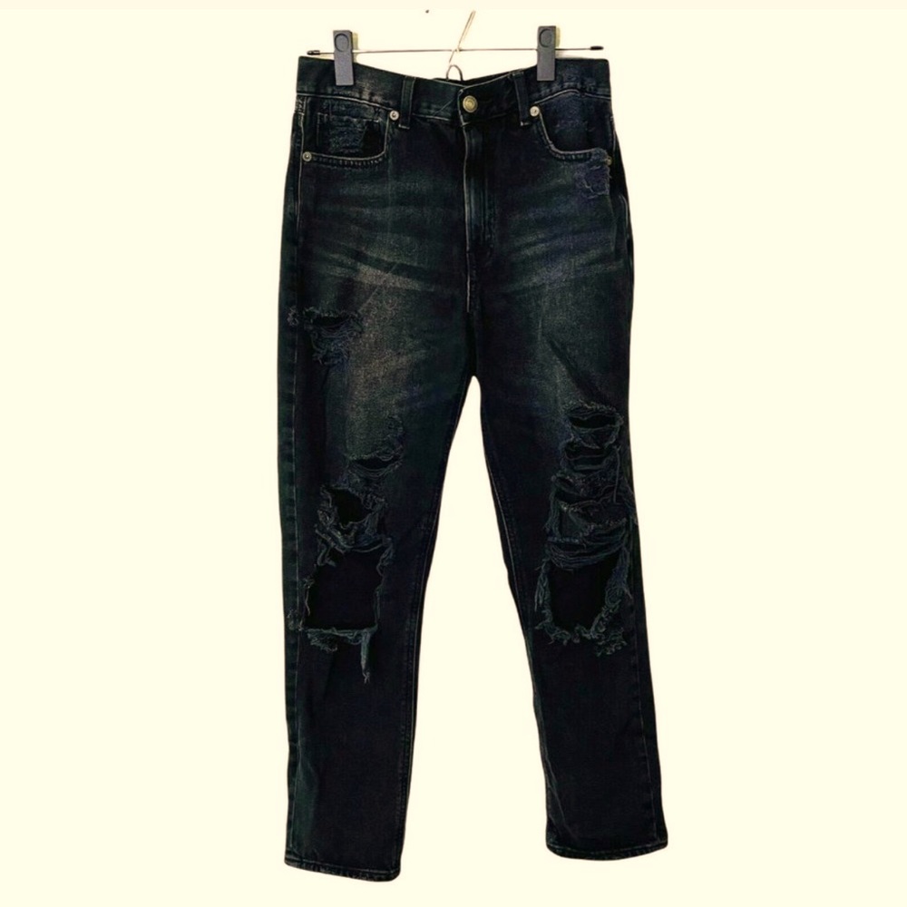 American Eagle Black Rip Mom Jeans Sizes 2